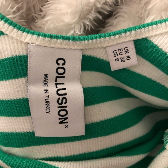 Green Striped bodysuit by Collusion (ASOS) - Picture 3 of 3